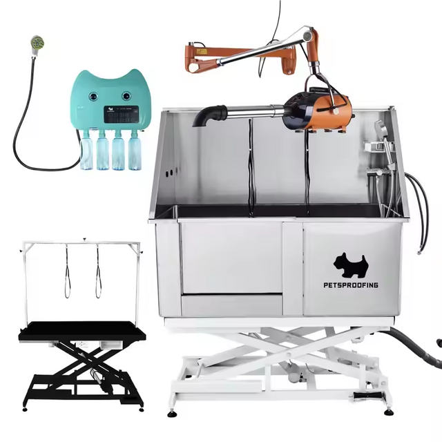 Electrical Lifting Stainless Steel Dog Grooming Bath Tub Dog Washing Station Bathtub Wash Tub for Dogs with Drainage