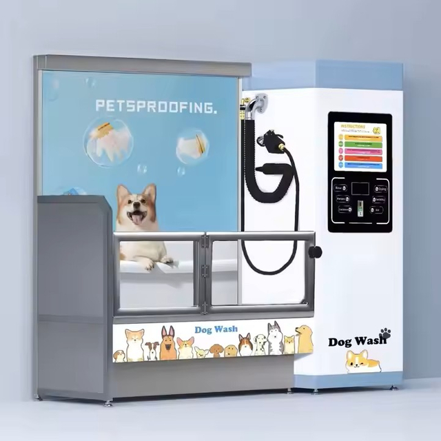 PETSPROOFING Wholesale Price Hot Sale Automatic Coin Operated Stainless Steel Dog Wash Station Self Service Dog Wash Machine
