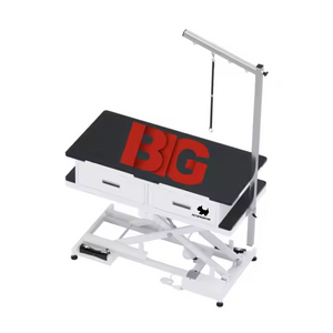 PETSPROOFING Large Size Portable USB Socket Electric Lifting Foot Operated Pet Dog Grooming Table With Drawers Cabinet for Pets