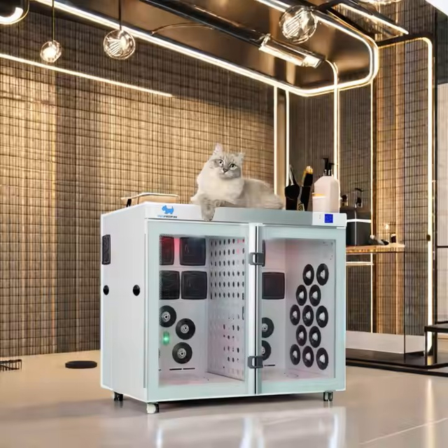 Newest Quiet Quick Dry Smart Temperature Control Pet Hair Dryer 360 Degree Drying Automatic Machine Cats Dogs Charge Sustainable