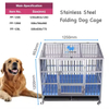 Commercial Stainless Steel Indoor Luxury Large Professional Vet Veterinary Dog Puppy Animal Canine Kennel Pets-Proof Solid