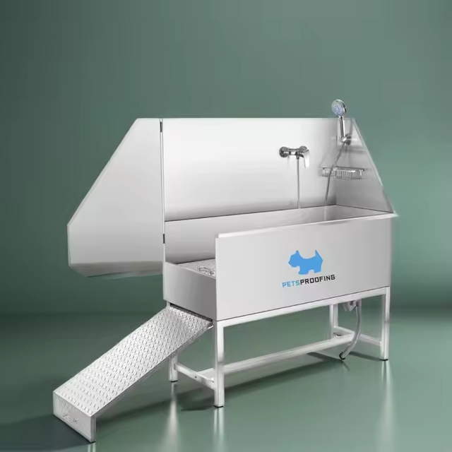 Pet Cleaning & Bathing Products Multifunction Stainless Steel Dog Washing Station with Ramp Faucet Dog Grooming Bath Tub