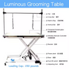 Customizable Portable Stainless Steel Rubber Wood Bathtub Hydraulic Lift Beauty Dog Grooming Table Pet Hair PP Brushes
