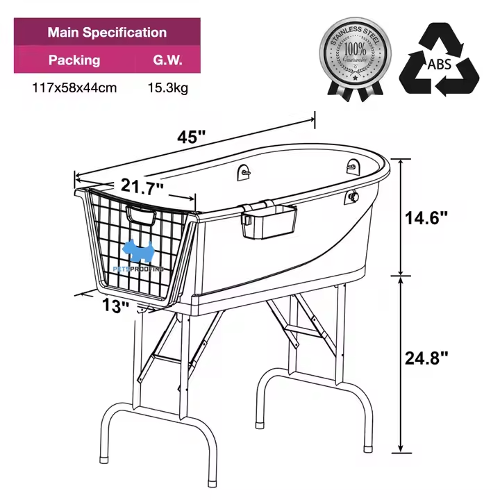 Pet Grooming Tub